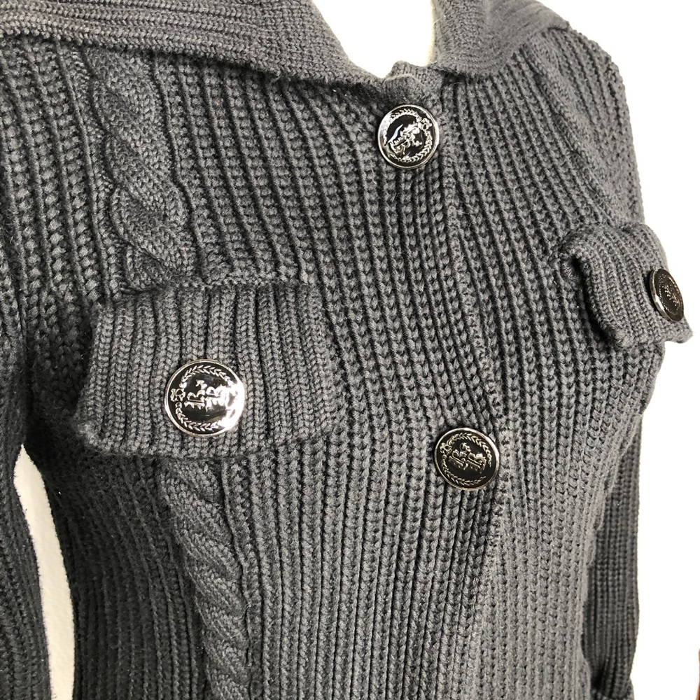 Barbara Bui Black Heavy Cotton Cable Knit Sweater - Picture 4 of 8